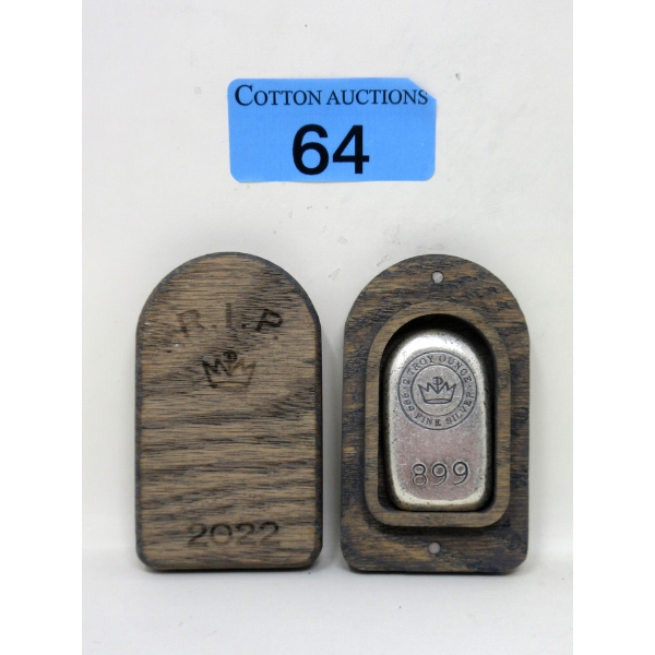 2 Oz .999 Silver RIP Tombstone Numbered Bar 