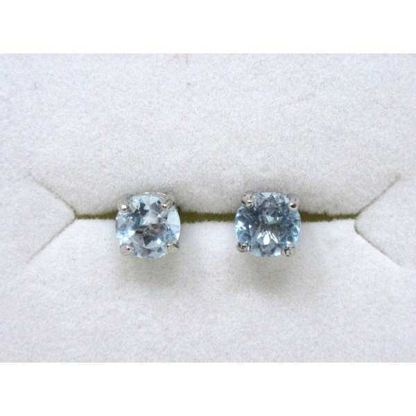 Blue Topaz & Diamond Dinner Ring & Blue Topaz Stud Earrings