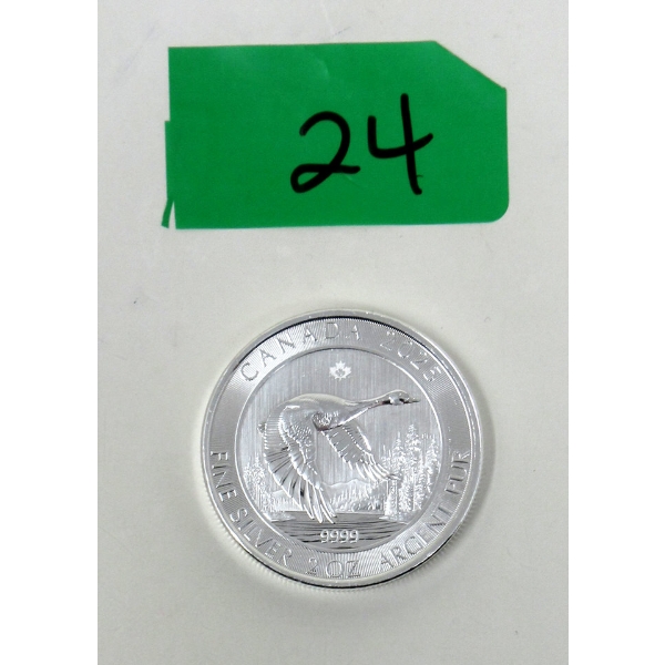 2 Oz .9999 Silver 2025 Goose Coin Canada 