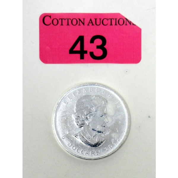 1 Oz .9999 Silver 2012 Maple Leaf Coin 