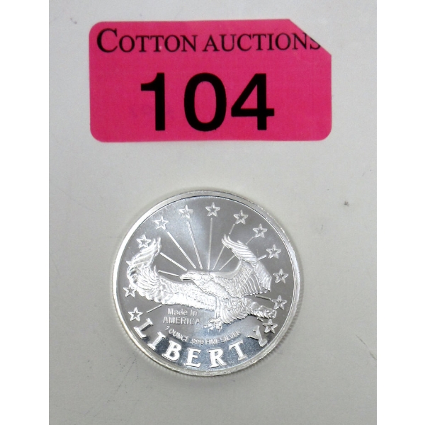 1 Oz .999 Silver Eagle Liberty Art Round 
