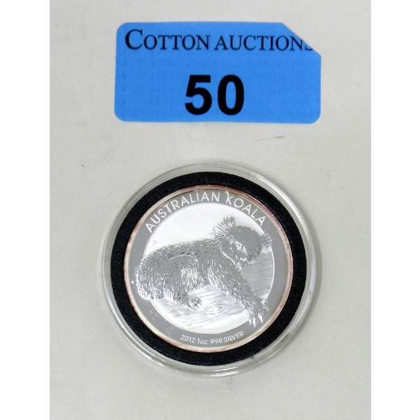 1 Oz .999 Silver 2012 Australian Koala Coin 