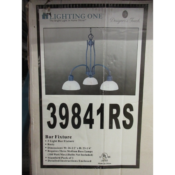 Lighting One "Designer's Touch" 3 Light Bar Fixture