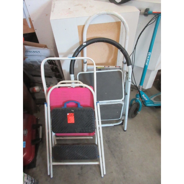 4 Metal 2 Step Folding Stools - Preowned