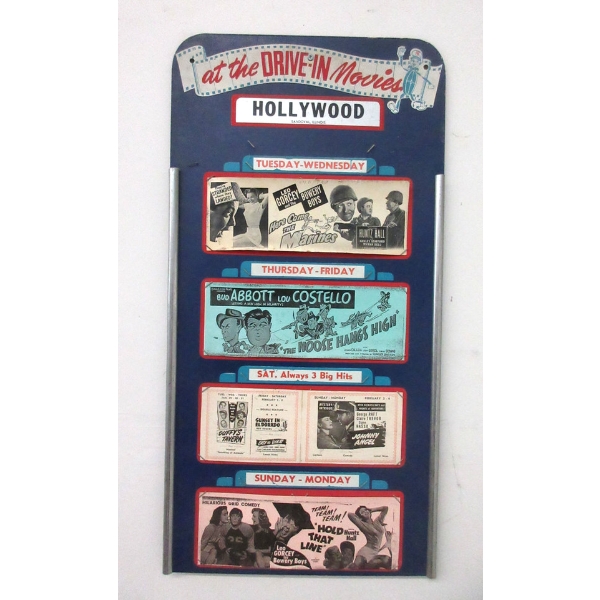 Vintage Drive-In Movie Times Sign 