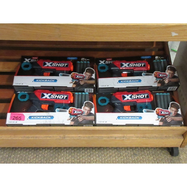 4 XShot Kick Back NERF Style Guns 