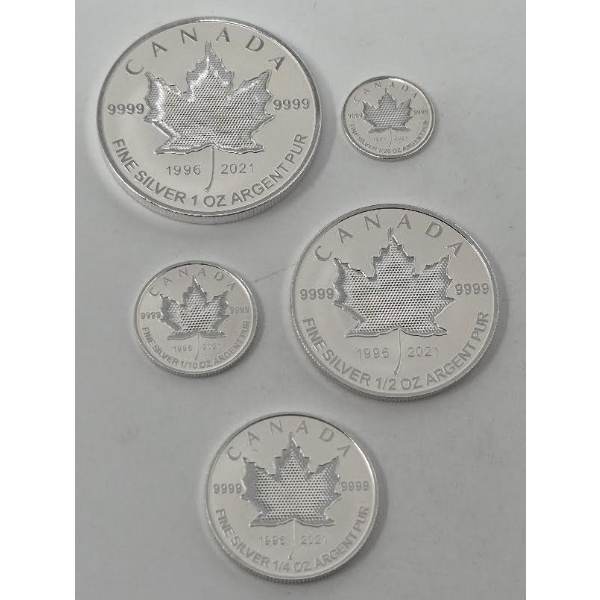 .9999 Silver 2021 Maple Leaf Fractional Set    