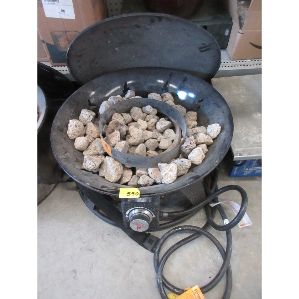 22" Gas Fire Pit with Lid - Preowned - As Is