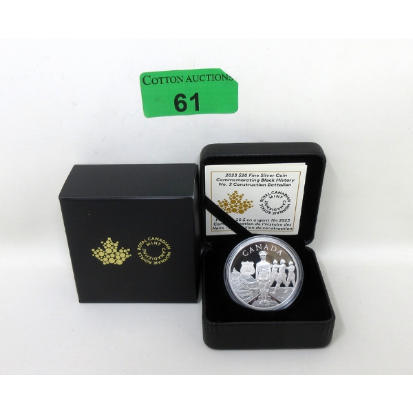 1 Oz .9999 Silver 2023 Commemorating Black History No 2 Construction Battalion Coin 