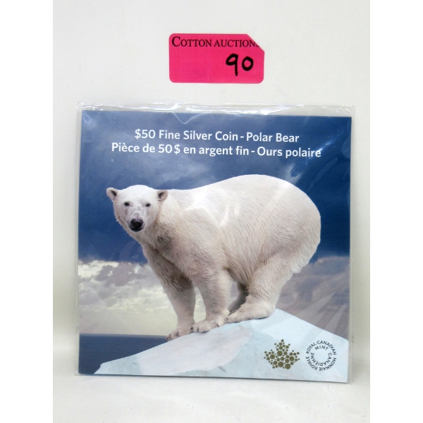 15.87 Gram .9999 Silver Polar Bear $50 Coin 