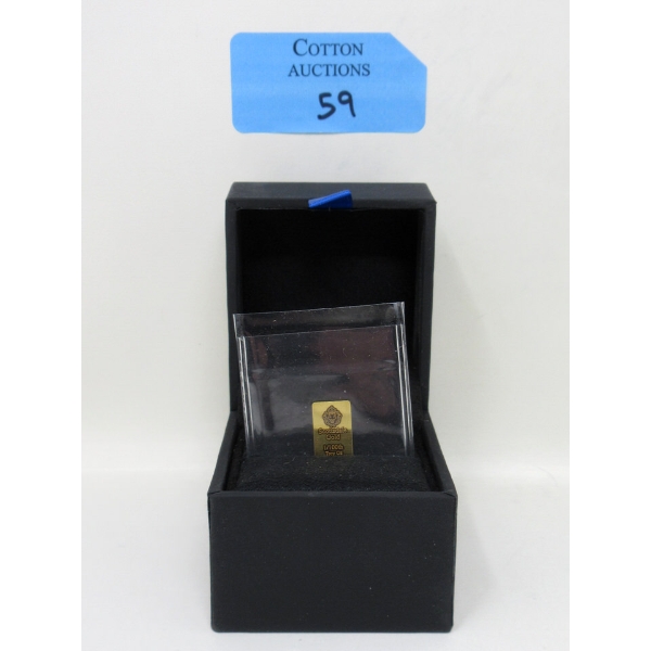 1/100 Oz .9999 Fine Gold Scottsdale Lion Mint Bar