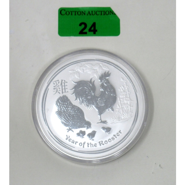 10 Oz .9999 Silver 2017 Year of the Rooster Australia Coin 