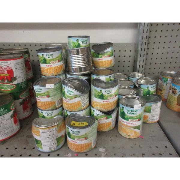 31 Cans of Green Giant Corn - Dented Tins