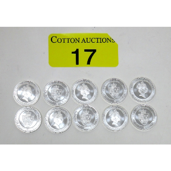 10 x 1/10 Oz .999 Silver 2022 Guinea Coin 