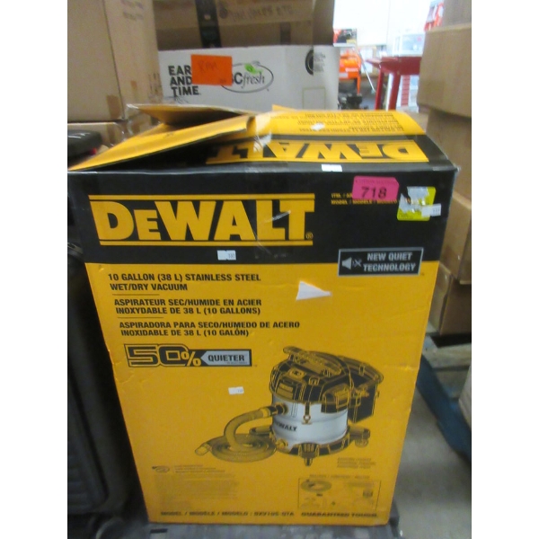 DeWalt Stainless Steel 10L/38 Gal Wet/Dry Shop Vac