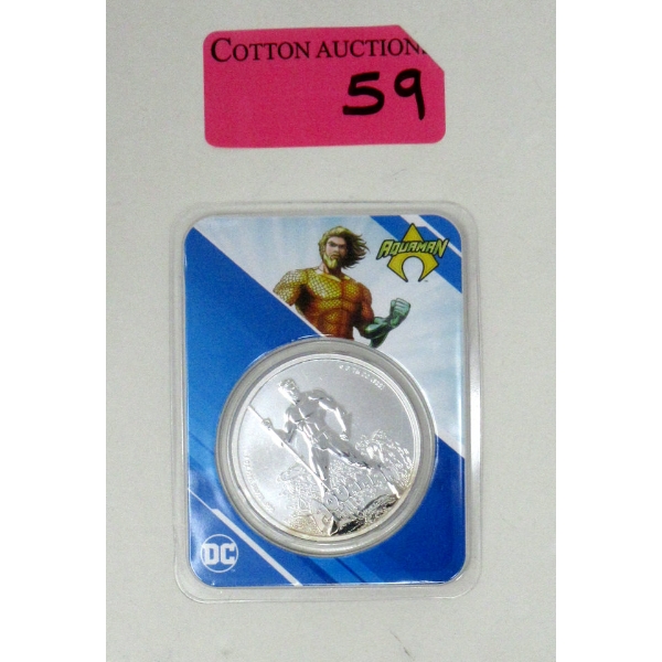 1 Oz .999 Silver 2023 DC Aquaman Coin 