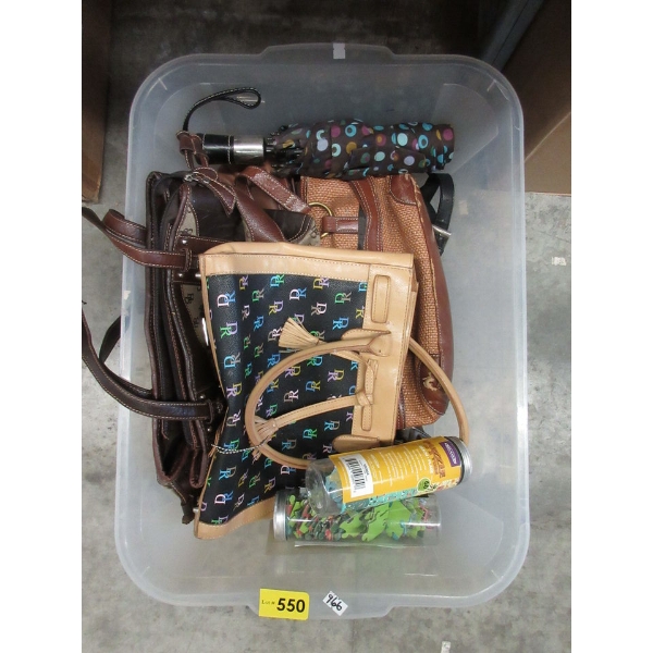 Tote of Purses, Puzzles and More - Preowned - As Is