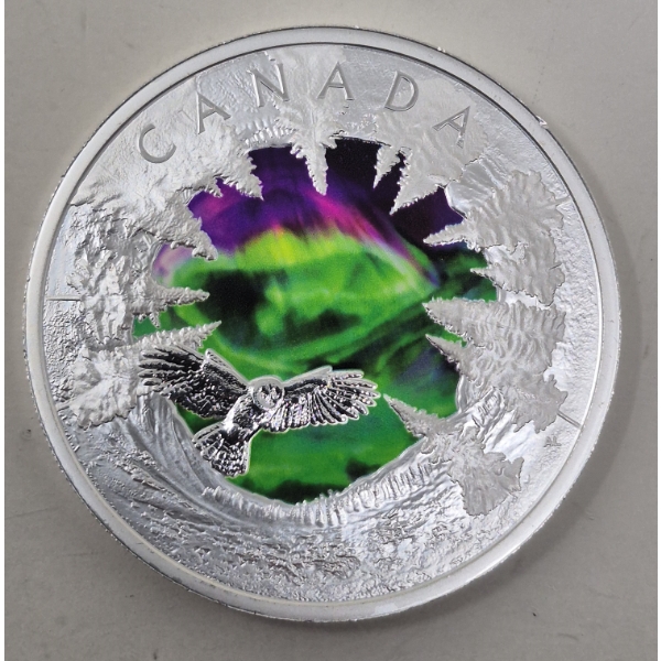 2+Oz .9999 Silver 2025 Northern Lights/Owl Coin 