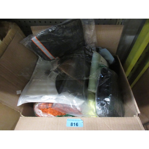 Box of Assorted New Soft Goods & Clothes