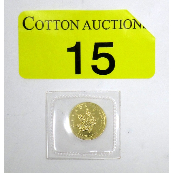 1/20 Oz/ 1.55 Grams .9999 Gold 2004 Maple Leaf Coin 