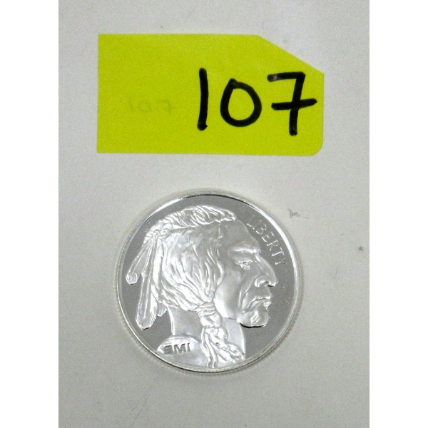 1 Oz .999 Silver Liberty/Buffalo Round 