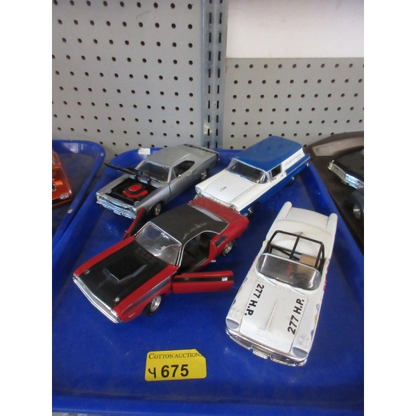 4 Diecast 1:24 Scale Model Vehicles 