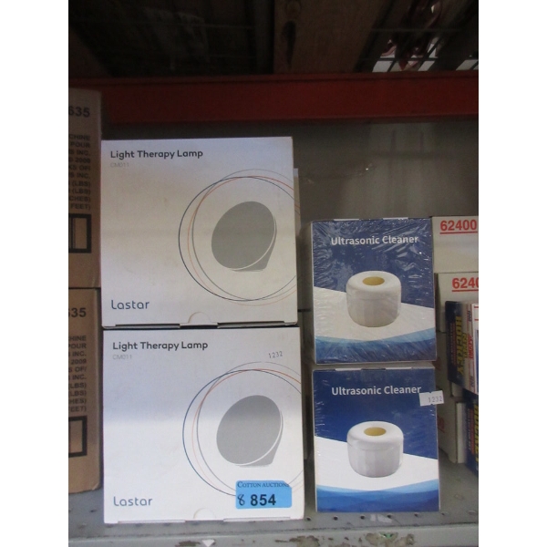 6 New Light Therapy Lamps & 2 Ultrasonic Cleaners