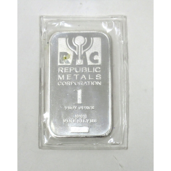 1 Oz .999 Silver Republic Metals Corp Bar 