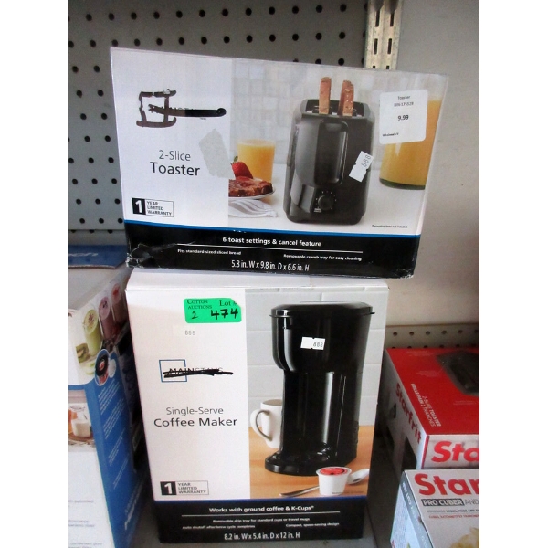 Mainstays Toaster & Mainstays Coffeemaker