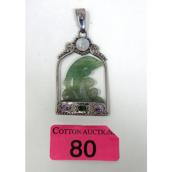 Sajen .925 Silver Gemstone Dolphin Pendant