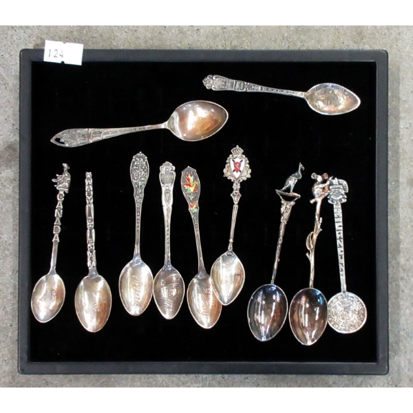 10 Vintage Sterling Silver Collector Spoons