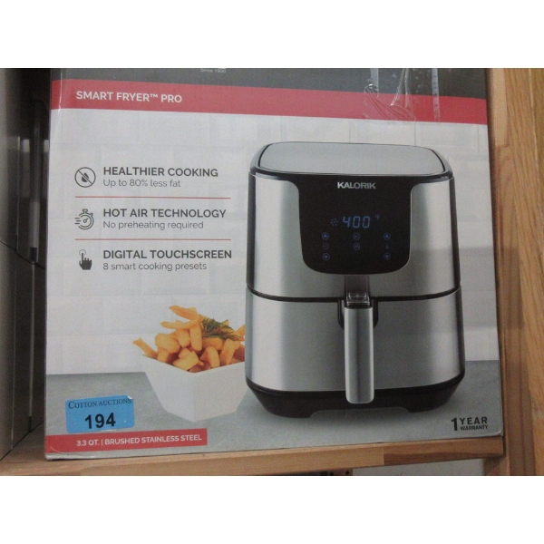 Kalorik Stainless Steel Smart Fryer Pro - 3.3 QT 