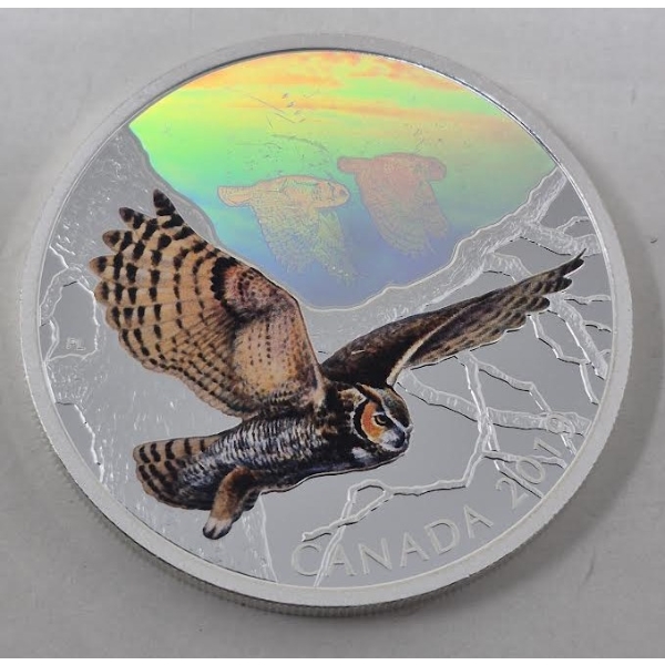 2 Oz .9999 Silver Great Horned Owl Coin 