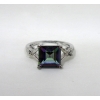 Image 2 : Mystic Topaz & Diamond Princess Cut Ring
