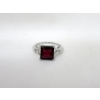 Image 2 : 3 CT Garnet & Diamond Sterling Silver Cocktail Ring