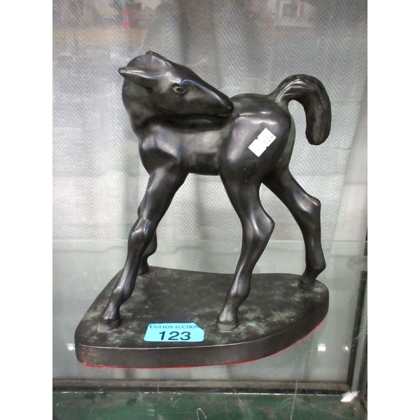 Heavy Bronze Foal Statue - 11" tall on a 6" x 9" base