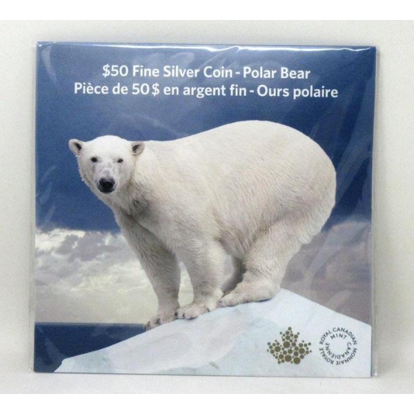 .9999 Silver 2014 Polar Bear $50 Coin 