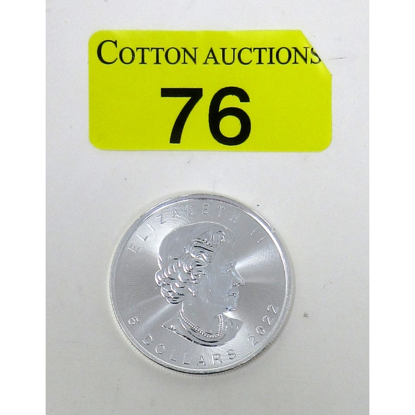 1 Oz .9999 Silver 2022 Maple Leaf Coin 