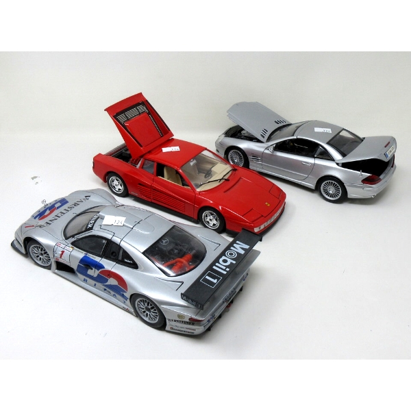 2 Maisto & 1 Burago 1:18 Scale Model Cars - No Boxes