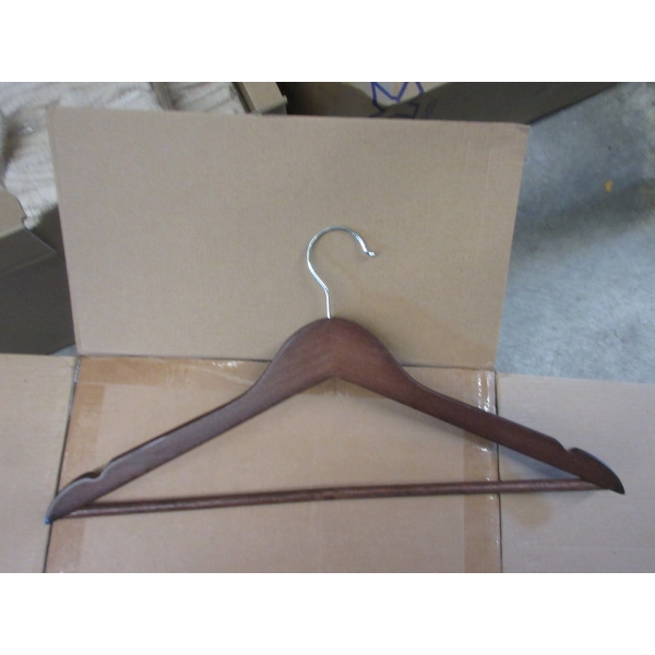 Case of 30 New Wood Suit & Clothes Hangers