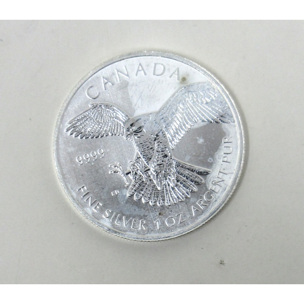 1 Oz .9999 Silver 2014 Peregrine Falcon Coin 