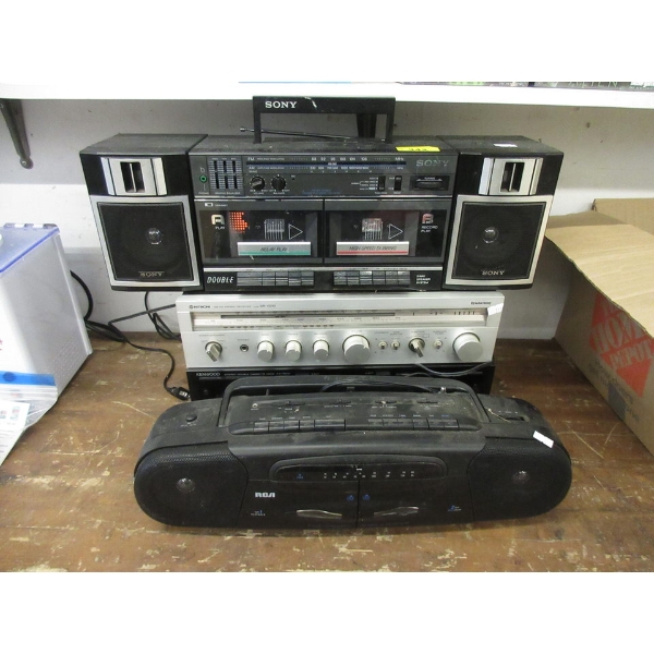 4 Piece Lot of Double Cassette Decks & Receiver