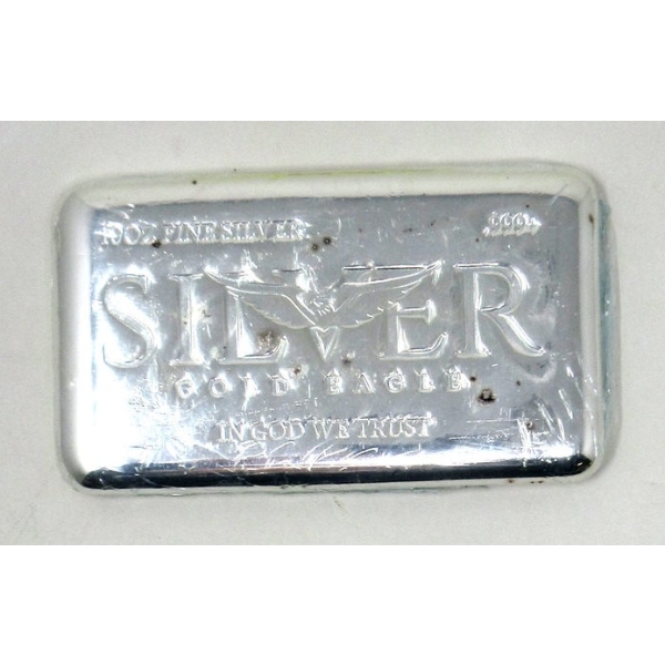 10 Oz .999+ Silver Gold Eagle Bar 