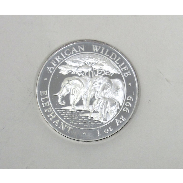 1 Oz .999 Silver 2013 African Wildlife Elephant Coin 