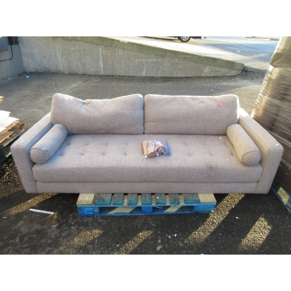 87  Grey Fabric Upholstered Sofa