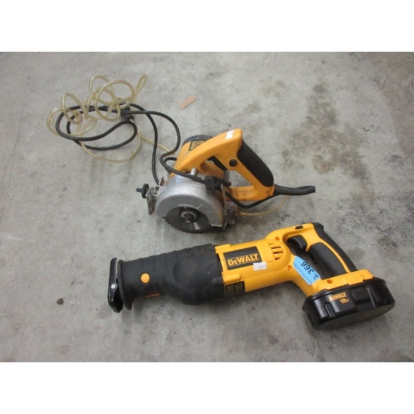 Power Fist Tile Saw & DeWalt Reciprocating Saw