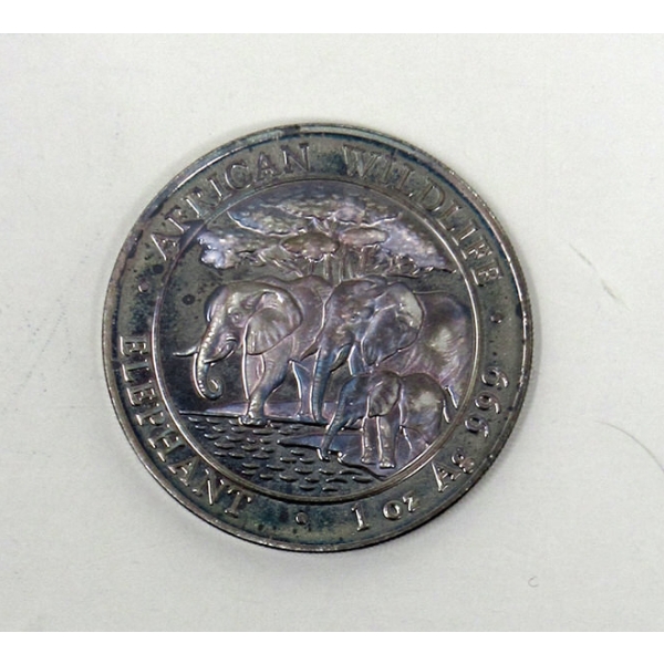 1 Oz .999 Silver 2013 African Wildlife Elephant Coin 