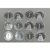 Image 4 : 12 x 1 Gram .999 Silver Rounds 