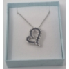 Image 2 : New Blue and White Diamond Heart Necklace