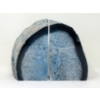 Image 1 : Large Blue Polished Brazilian Crystal Agate Bookend Set